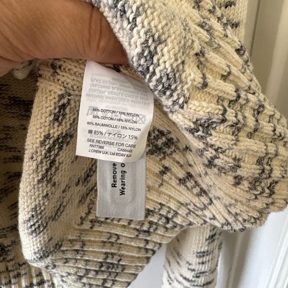 J.Crew Marled Knit Cream Gray Sweater Size Large Black - Picture 4 of 7